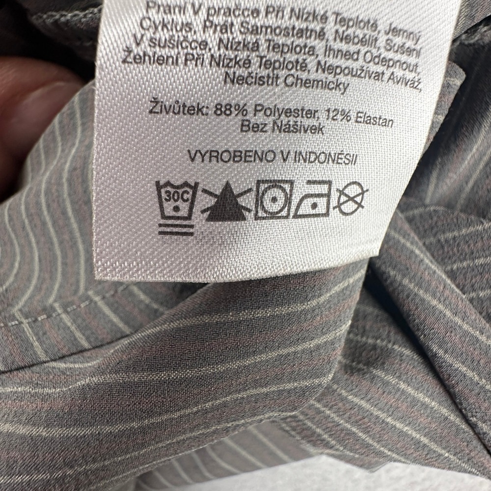 Columbia Short Sleeve Button Up Shirt Mens Large Gray Striped XO0910 Stretch - Picture 11 of 12